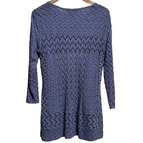 Ali Miles Women's Blue Stretch Round Neck Long Sleeve Tunic Tops M Medium artsy - Picture 4 of 4